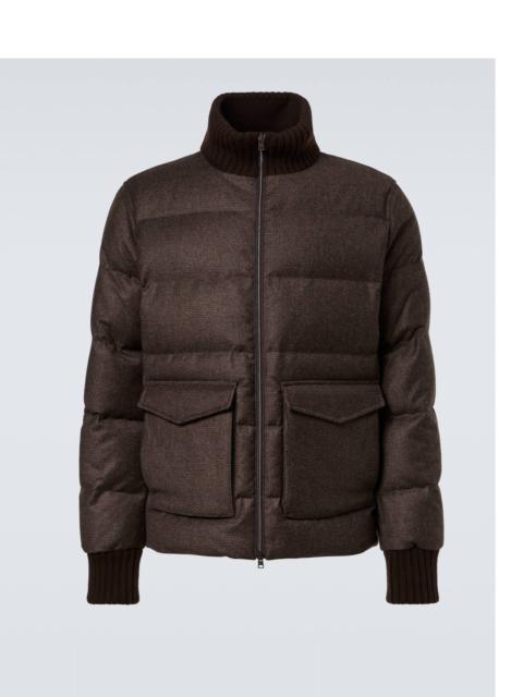 Herno Checked wool and cashmere down jacket