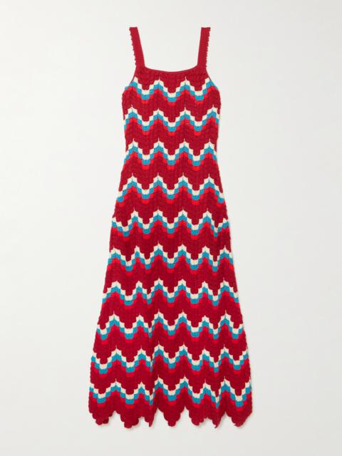 ESCVDO Marea Scalloped Crocheted Cotton Maxi Dress