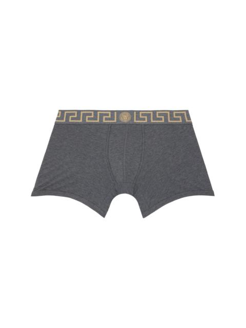 VERSACE Gray Cotton-Jersey Long Boxer Briefs