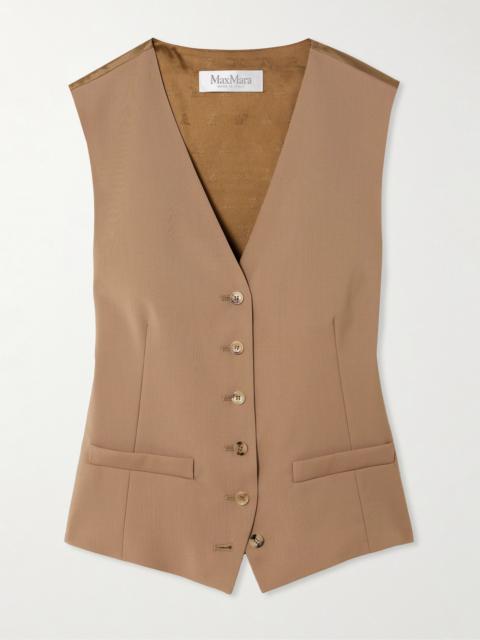 Max Mara Zuai Wool And Satin-jacquard Vest