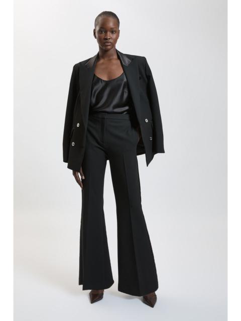 KAREN MILLEN Compact Stretch & Satin Mix Tux Kickflare Trouser