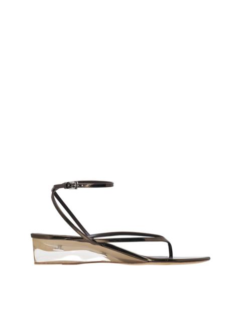 Alaïa Invisible Wedge Mirror Thong Sandals