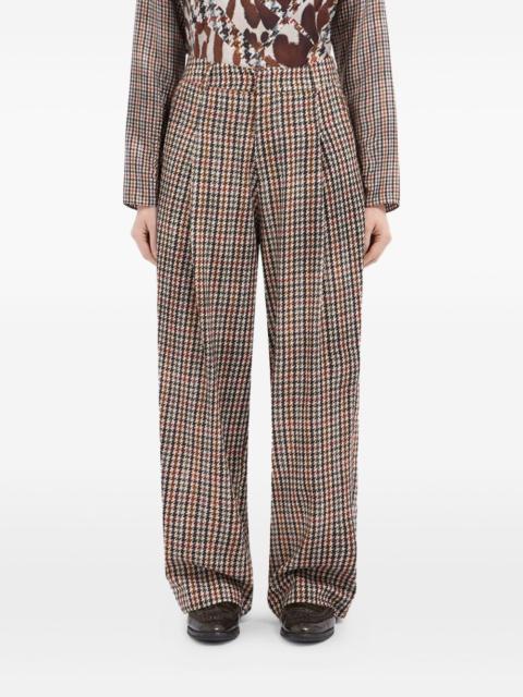 Pierre-Louis Mascia houndstooth-pattern pleated-front trousers