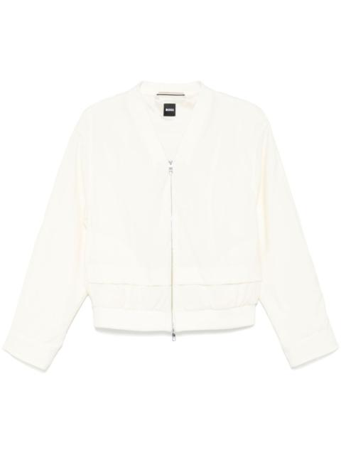BOSS layered-effect bomber jacket