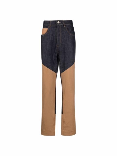 WALES BONNER two-tone panel trousers