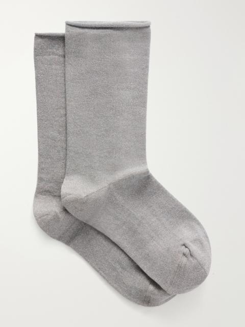 Brunello Cucinelli Metallic Cashmere-blend Ankle Socks