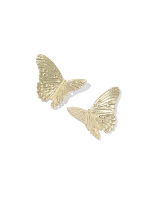 KENDRA SCOTT Cailey Butterfly Gold Statement Stud Earrings