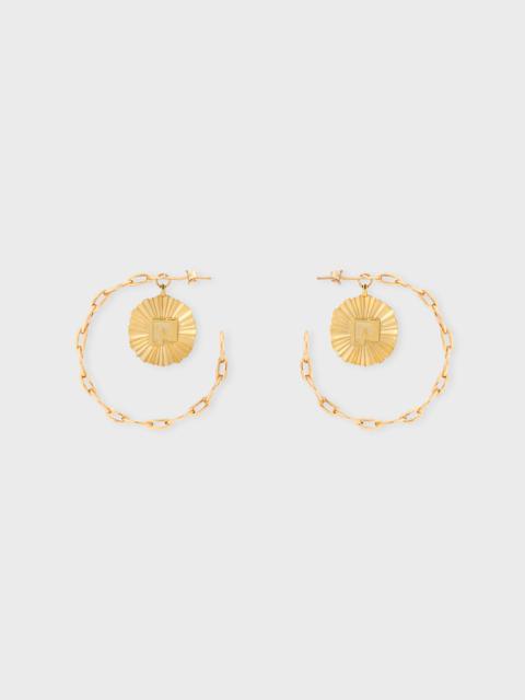 rabanne GOLD COSMIC HOOP EARRINGS