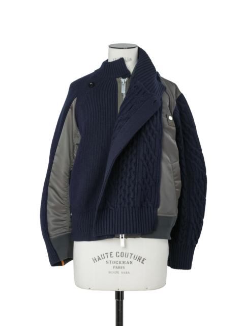 sacai Nylon Twill x Wool Knit Blouson