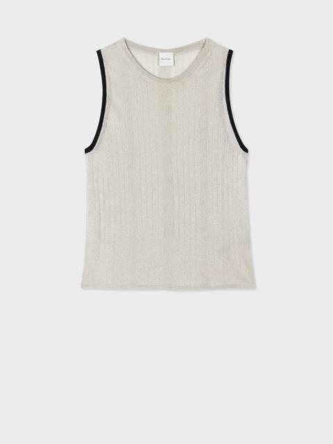 Paul Smith Silver Ribbed Knitted Vest
