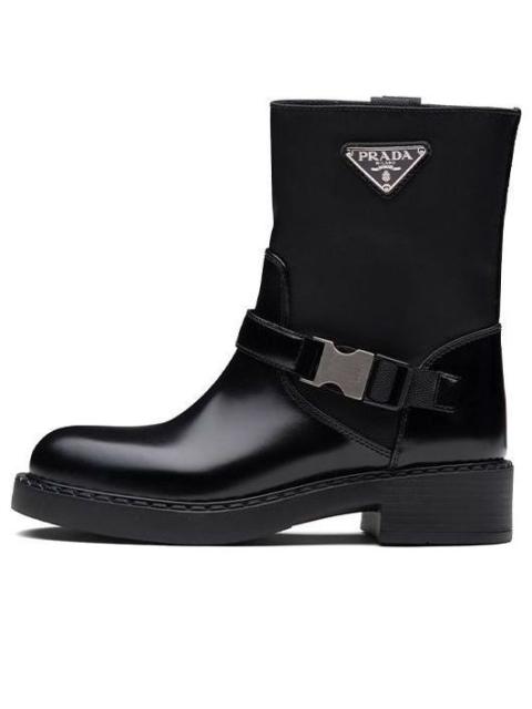Prada (WMNS) PRADA Brushed Leather and Re-Nylon Boots 'Black' 1U682M_3LF7_F0002_F_B050
