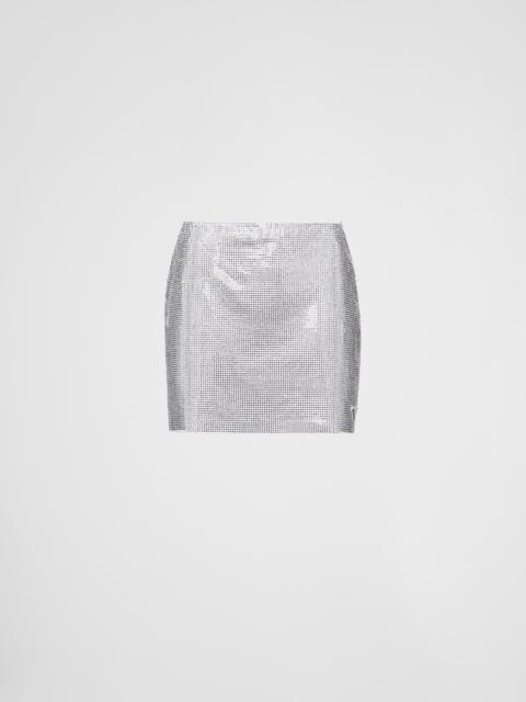 Prada Embroidered jersey miniskirt