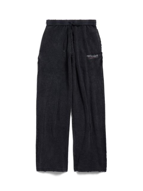 BALENCIAGA Men's Political Campaign Inside-out Baggy Sweatpants in Black/white/red