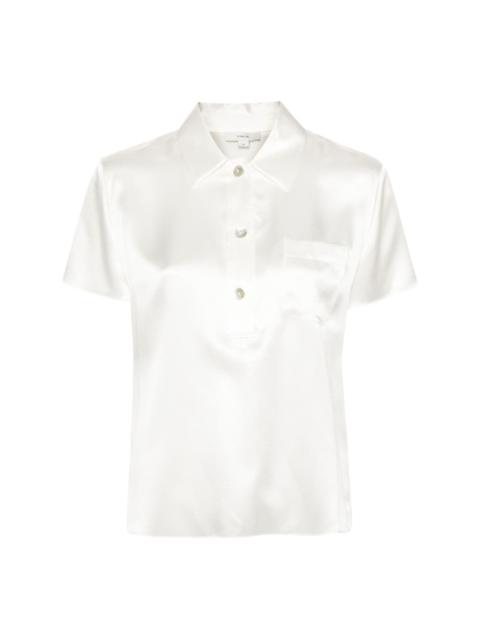 silk polo top