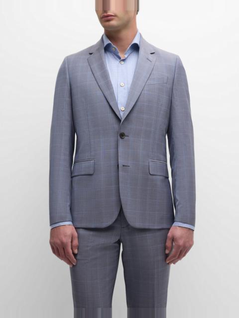 Men's Windowpane Check Two-Piece Suit