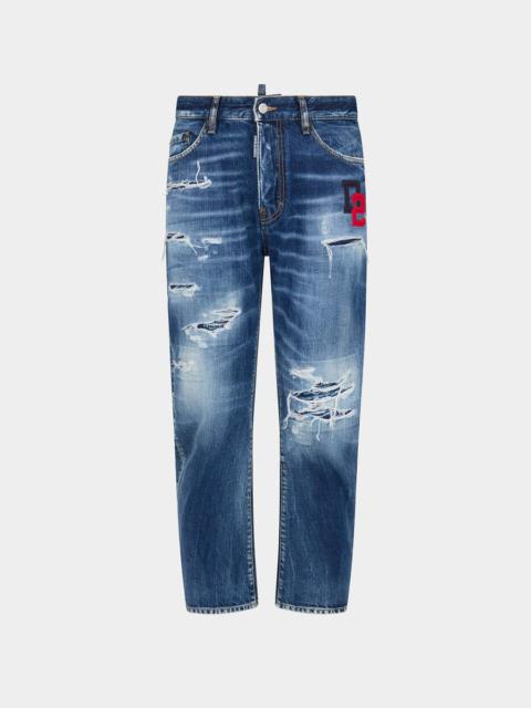 DSQUARED2 DARK RIPPED WASH BRO JEANS