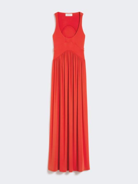 Long crepe jersey dress - coral