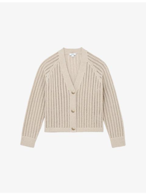 REISS Constance V-Neck Knitted Cardigan