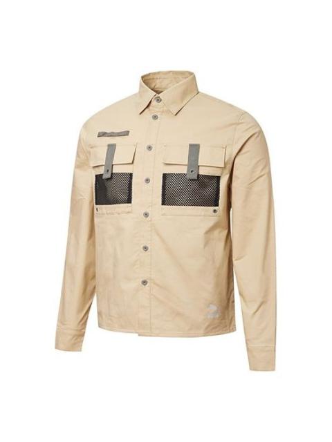 PUMA PUMA lapel Casual Zipper Woven Jacket Khaki 532186-12