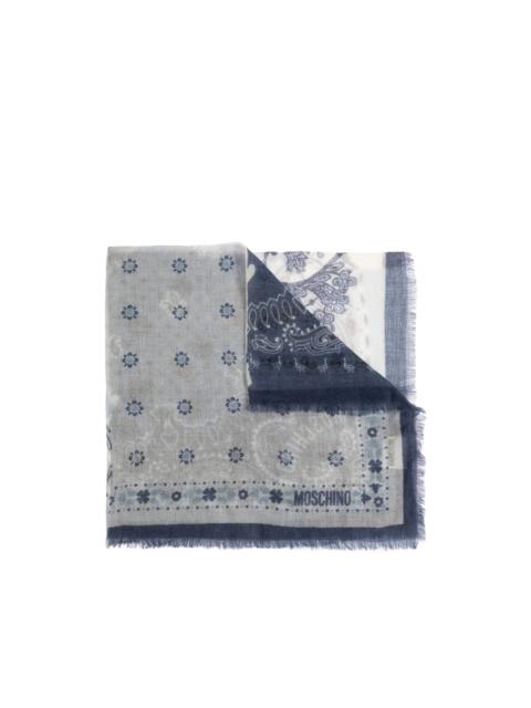 Moschino floral-paisley cashmere scarf