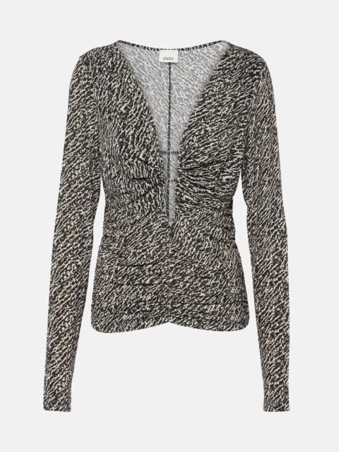Isabel Marant Laura printed ruched jersey top