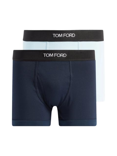 2-Pack Cotton Jersey Boxer Briefs in Artic Blue /Navy