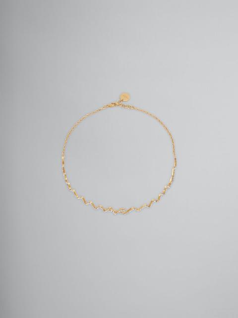 Marni RHINESTONE PAVÉ MARNI SYMBOL CHOKER NECKLACE
