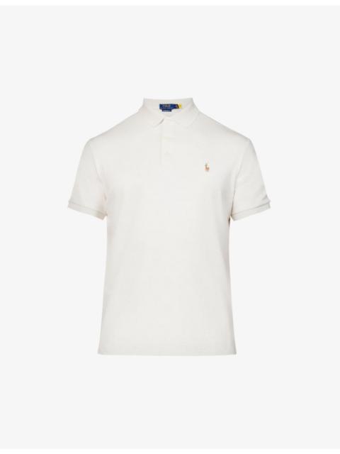 Polo Ralph Lauren Short-sleeved logo-embroidered custom slim-fit cotton-jersey polo shirt