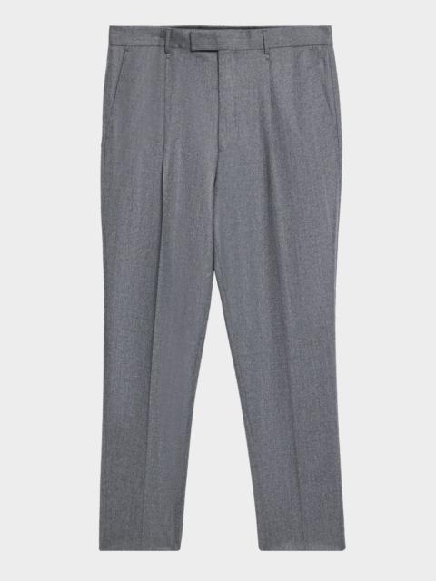 ZEGNA Men's Wool Flannel Pleated Tapered Fit Trousers