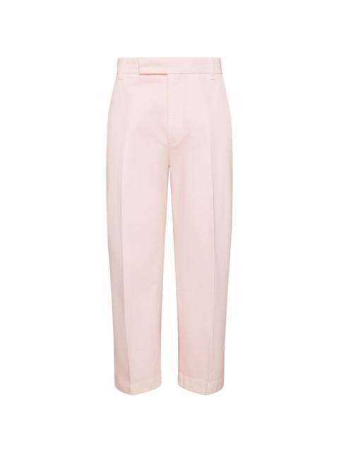cropped twill chino trousers