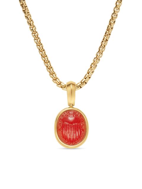 DAVID YURMAN Women's Petrvs Micro Scarab Amulet in 18K Yellow Gold - Carnelian