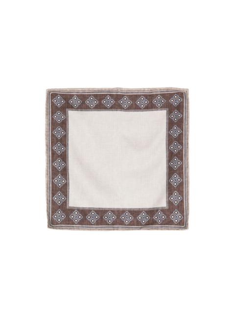 Brunello Cucinelli geometric-print silk pocket square