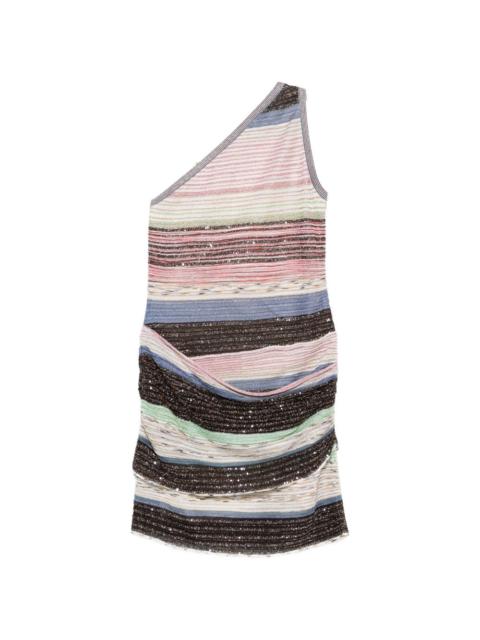 Missoni striped one-shoulder mini dress