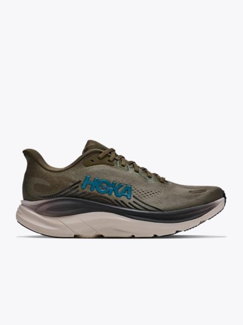 HOKA Men's Clifton 11 Shoes in Antique Olive/River Rock Grey