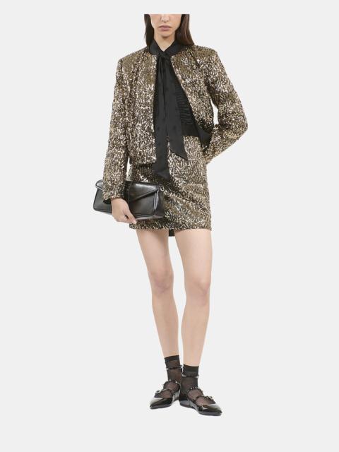 The Kooples SHORT GOLDEN SEQUINED SKIRT