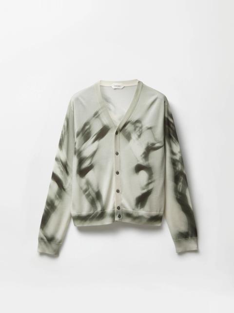 VERSACE Printed Silk Knit Cardigan