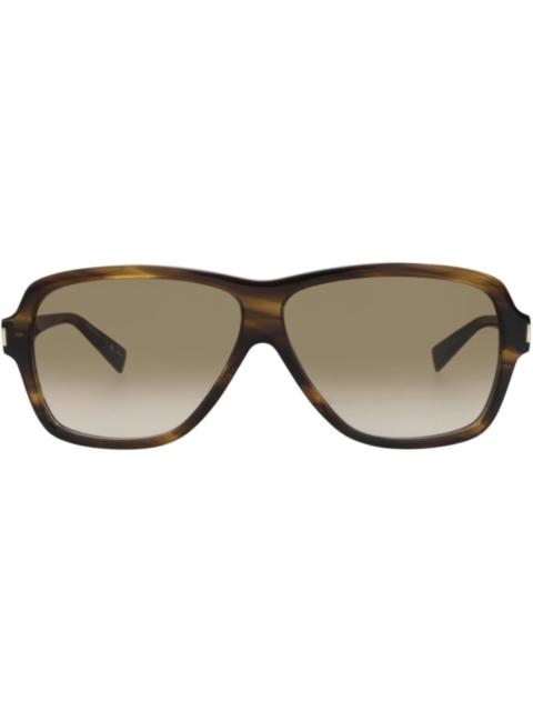 SAINT LAURENT Saint Laurent Aviator-Frame Recycled Acetate Sunglasses Havana Havana Brown (SL609CAROL-30014608-003