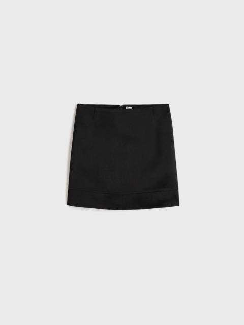 Contrast satin mini skirt black