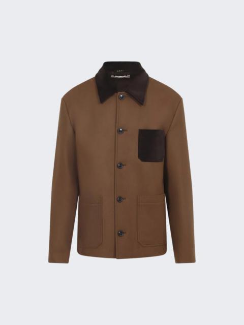 Marni Workwear Jacket Maroon