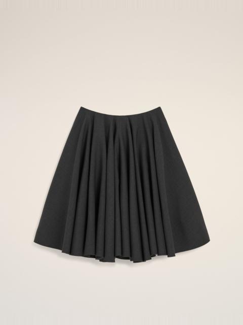 AMI Paris GREY MIDI PEPLUM WOOL SKIRT