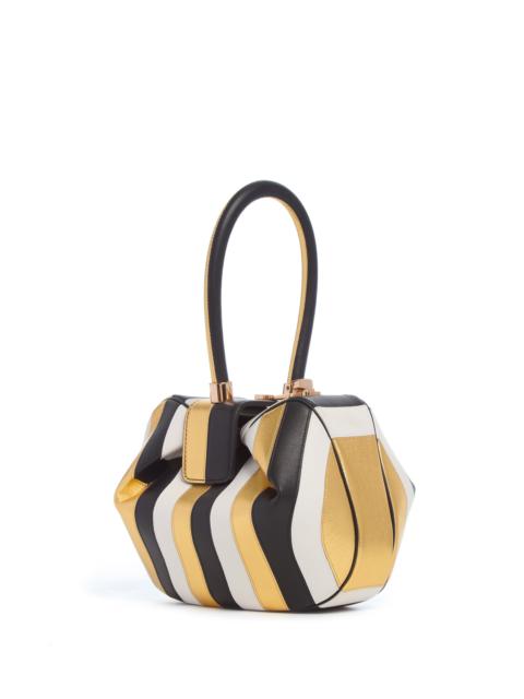 GABRIELA HEARST Nina Bag in Gold, Black & Ivory Stripes Nappa Leather