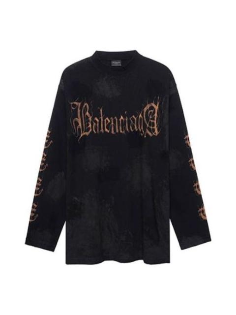 BALENCIAGA Balenciaga Heavy Metal Long Sleeve T-Shirt Oversized Fit 'Black Faded' 739783TOVE11055