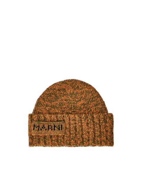 Marni logo-embroidered ribbed-knit beanie hat