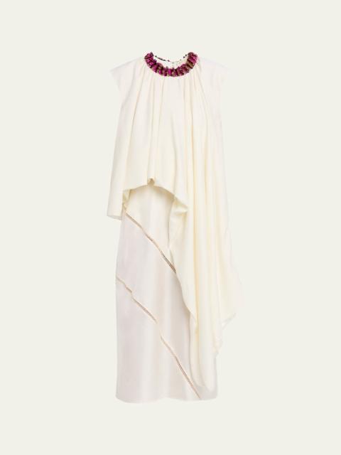 diotima Parade Embellished Asymmetric Drape Sleeveless Top