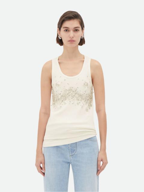 Crystal Embroidered Jersey Tank Top