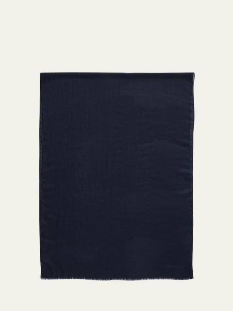 GIORGIO ARMANI Men's Cashmere Embroidered Logo Scarf