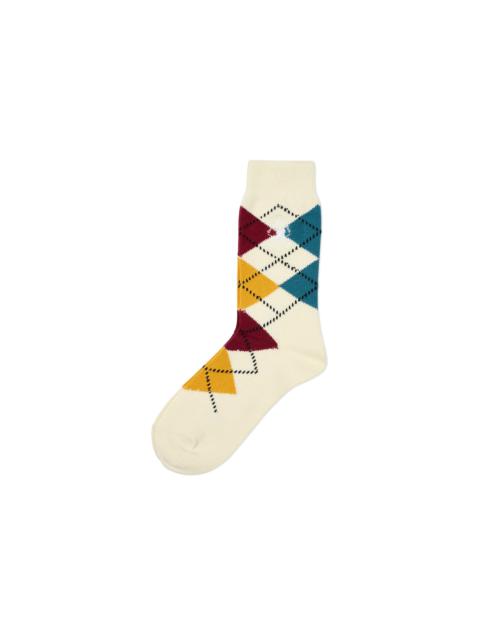 PALACE PALACE BEAMS PLUS ARGYLE SOCKS WHISPER WHITE