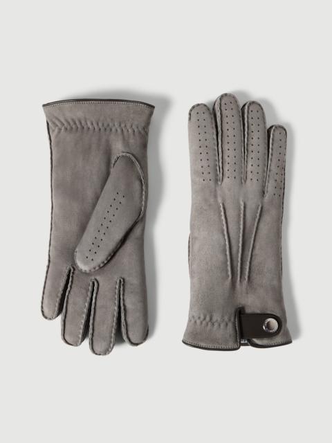 Brunello Cucinelli Suede shearling gloves