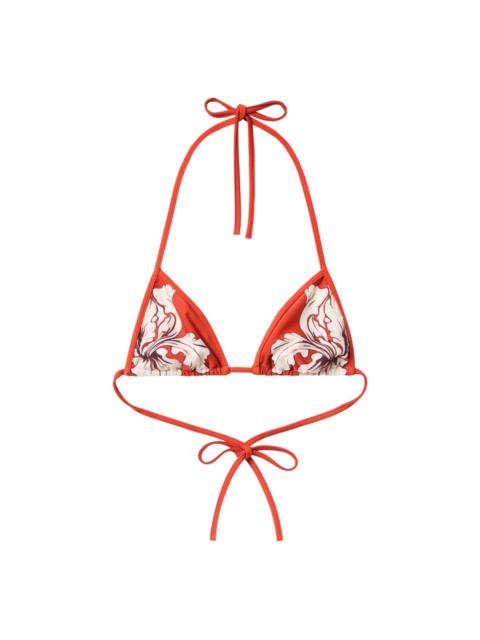 La DoubleJ floral-print bikini top