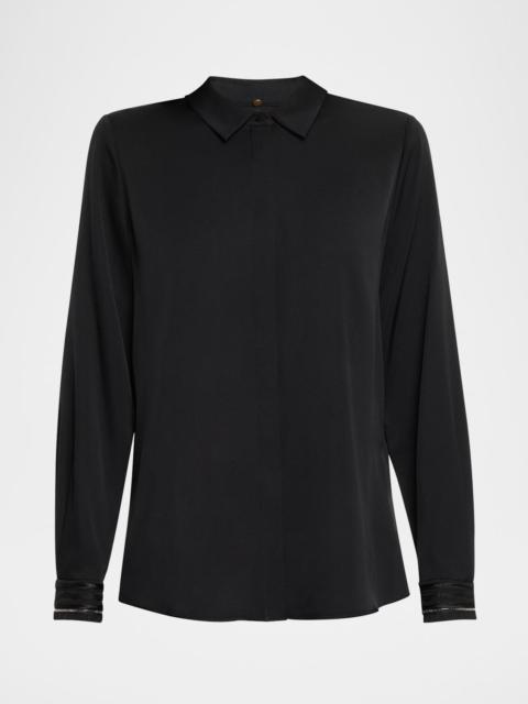 KOBI HALPERIN Devin Shimmer Embroidered Blouse
